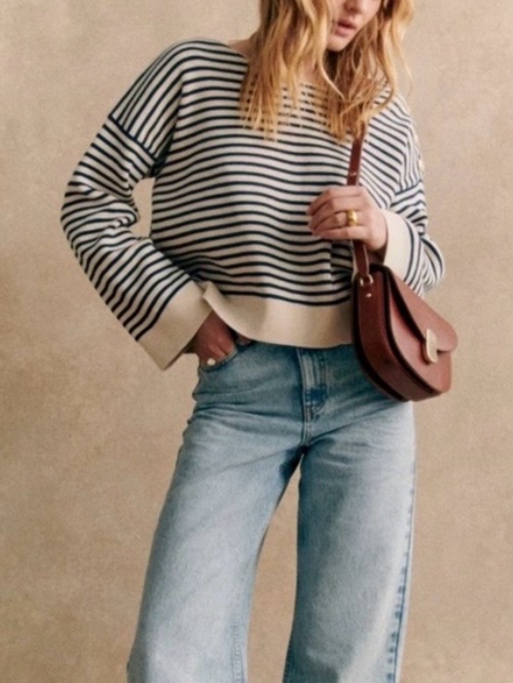 SEZANE DAISY JUMPER STRIPED SWEATER NWT - Picture 2 of 11